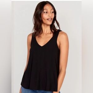 Old Navy Black Luxe Ribbed Swing Tank Top XXL Tall